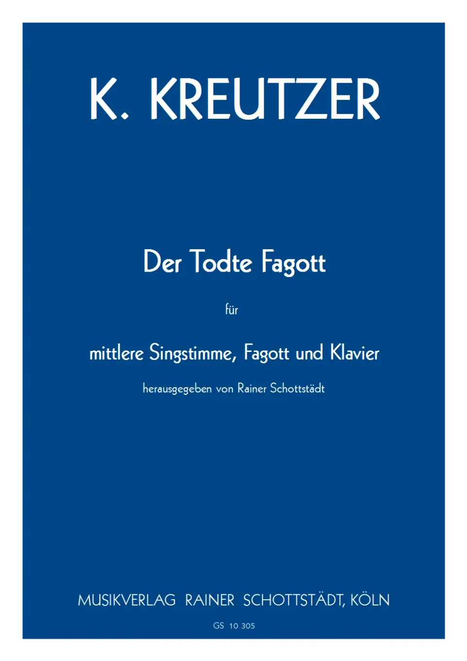 Musikverlag Rainer Schottstädt Der Todte Fagott Noten Bariton Fagott