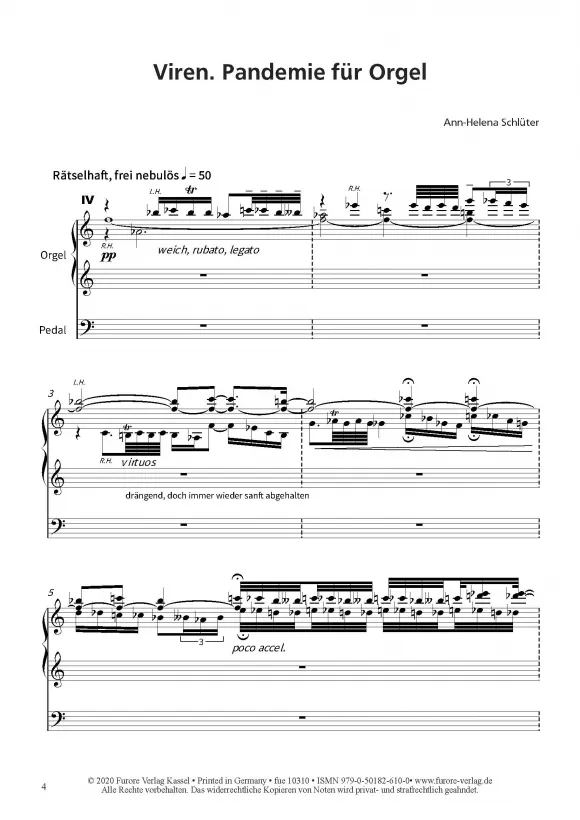 Furore Edition Viren Pandemie op. 77 Orgelnoten solo