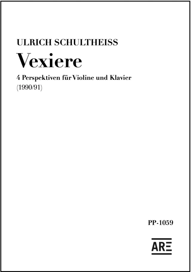 Are Musik Verlag Schultheiss Vexiere Noten
