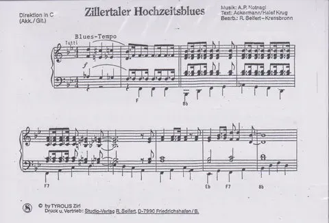 Studio-Verlag Rudi Seifert Zillertaler Hochzeitsblues kleine Blasmusik