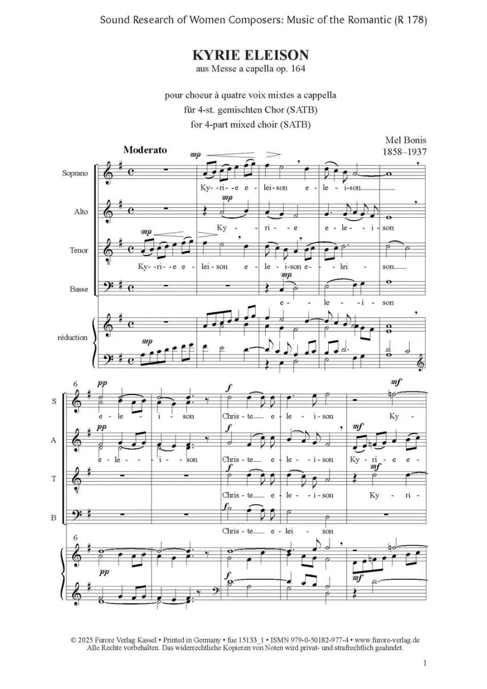 Furore Edition Kyrie Eleison für 4-stimmigen Chor