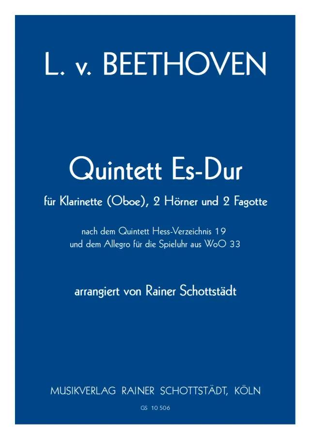 Musikverlag Rainer Schottstädt Quintett op. posthum Noten Bläser