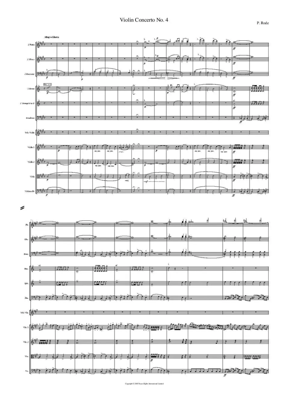 Artaria Rode004 Rode Violinkonzert Nr. 4 Noten A-Dur