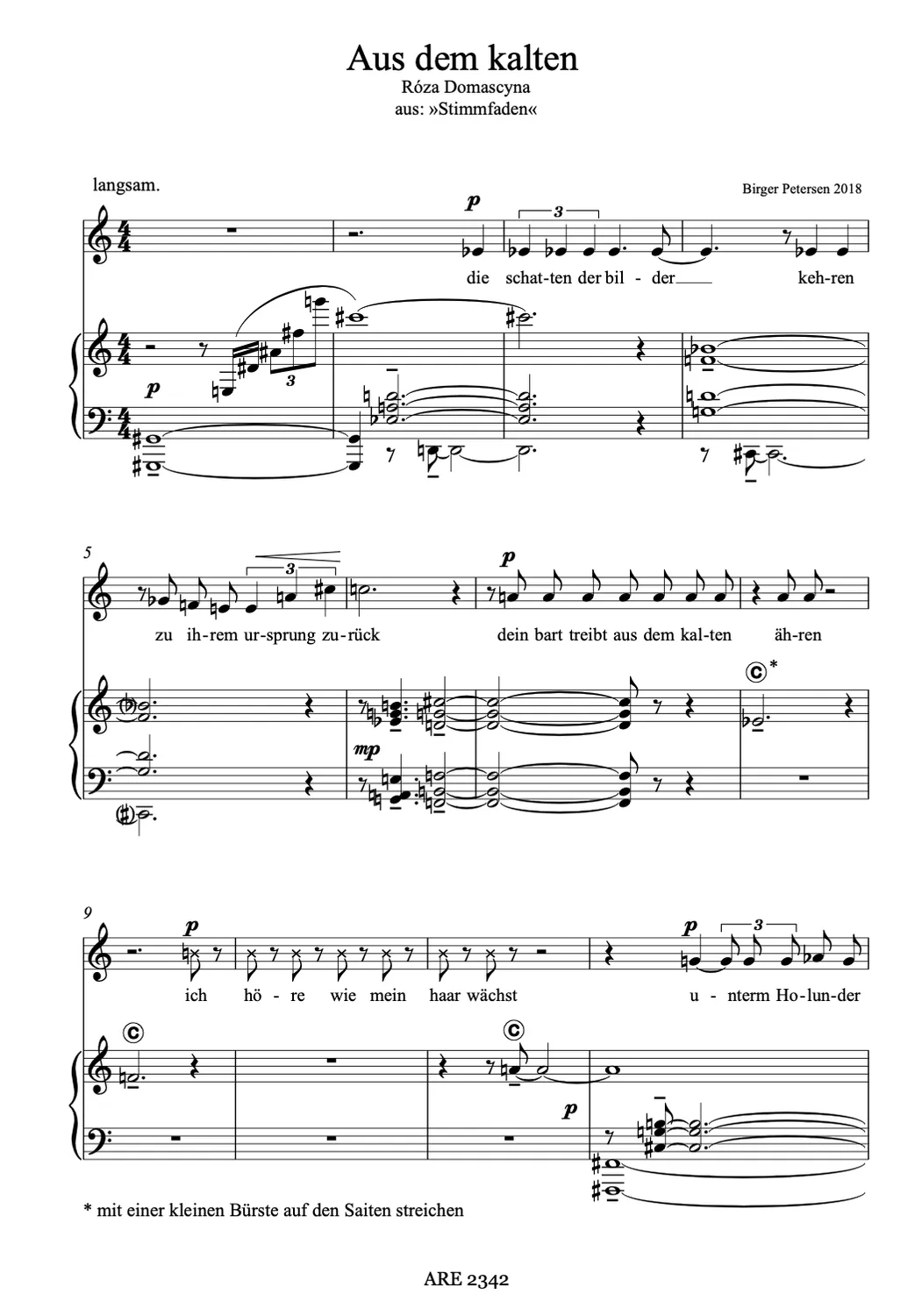 Are Musik Verlag Stimmfaden Lieder für Singstimme und Klavier