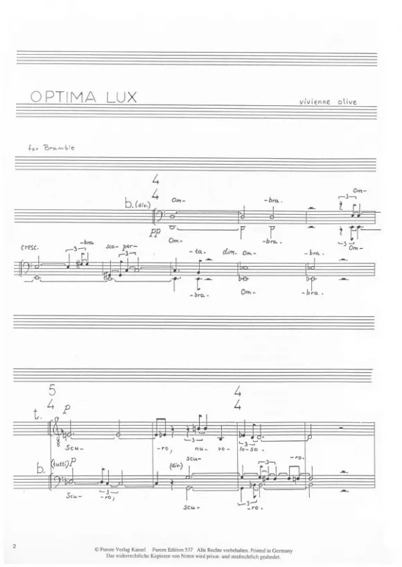 Furore Edition Optima Lux Noten Gemischter Chor Partitur