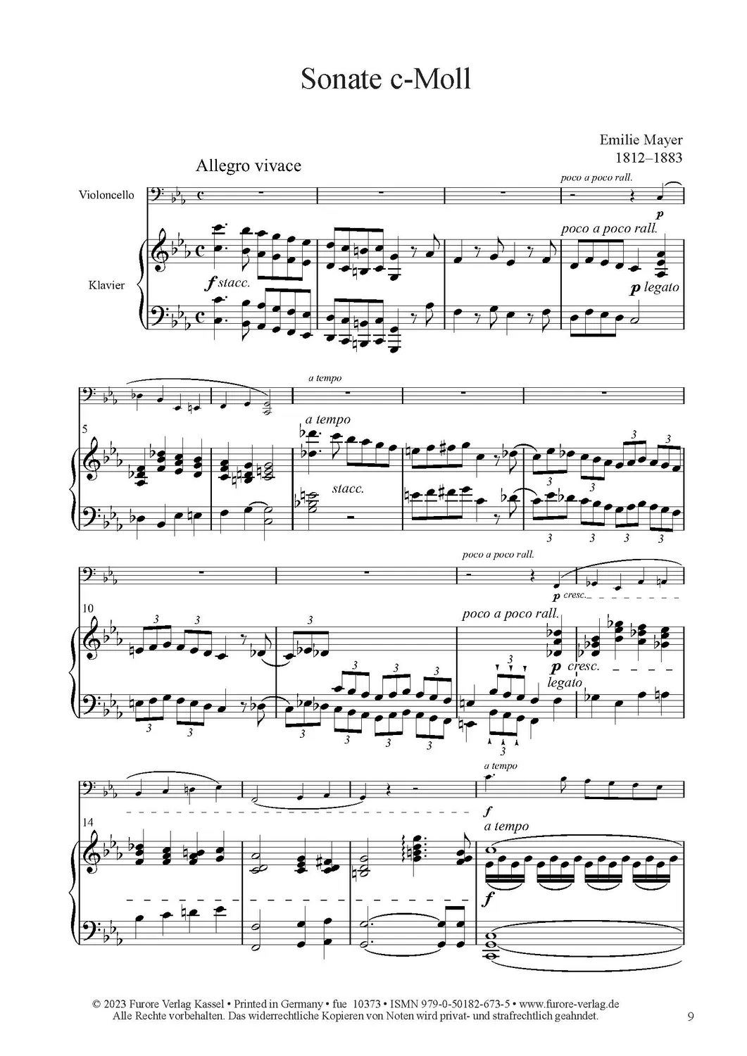 Furore Edition Sonate c-minor Noten