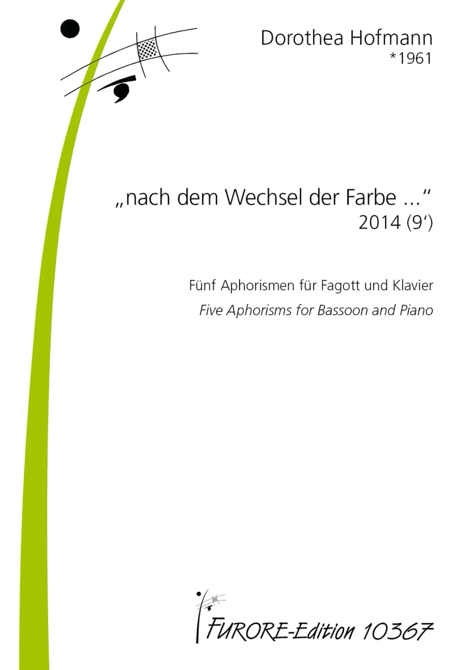 Furore Edition Nach dem Wechsel der Farbe Noten Fagott