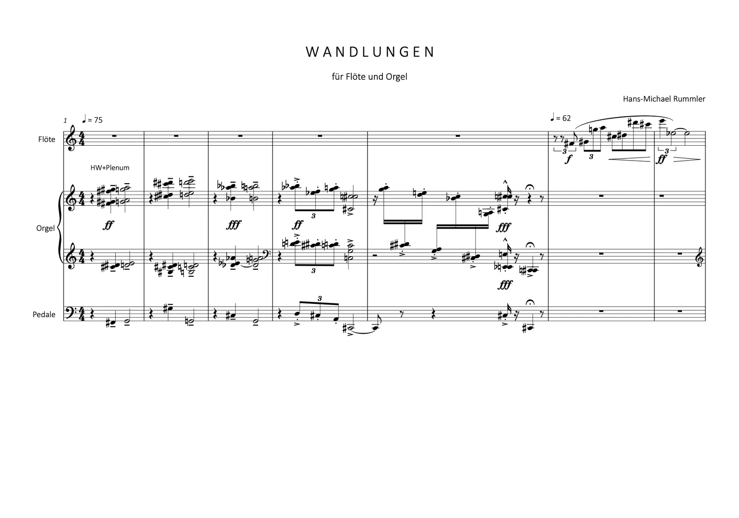 Are Musik Verlag Rummler Wandlungen Noten für Flöte und Orgel