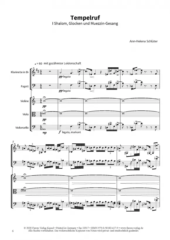 Furore Edition TEMPELRUF op. 44 Partitur
