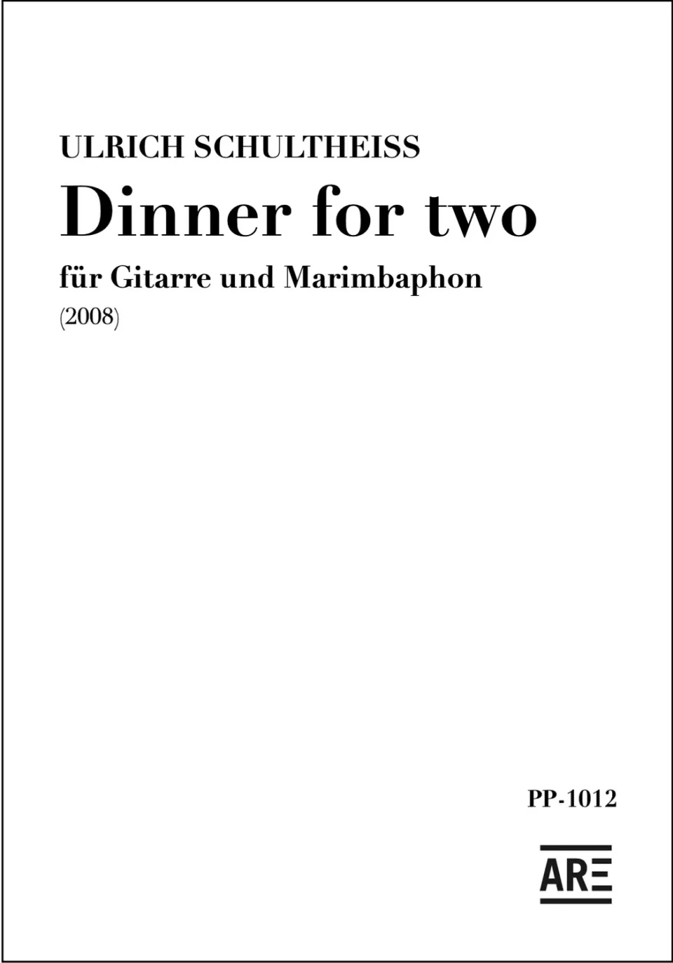 Are Musik Verlag Dinner for two Noten Gitarre Marimbaphon