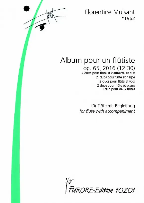 Furore Edition Album pour un flûtiste op. 65 Noten für Flöte und Begleitung