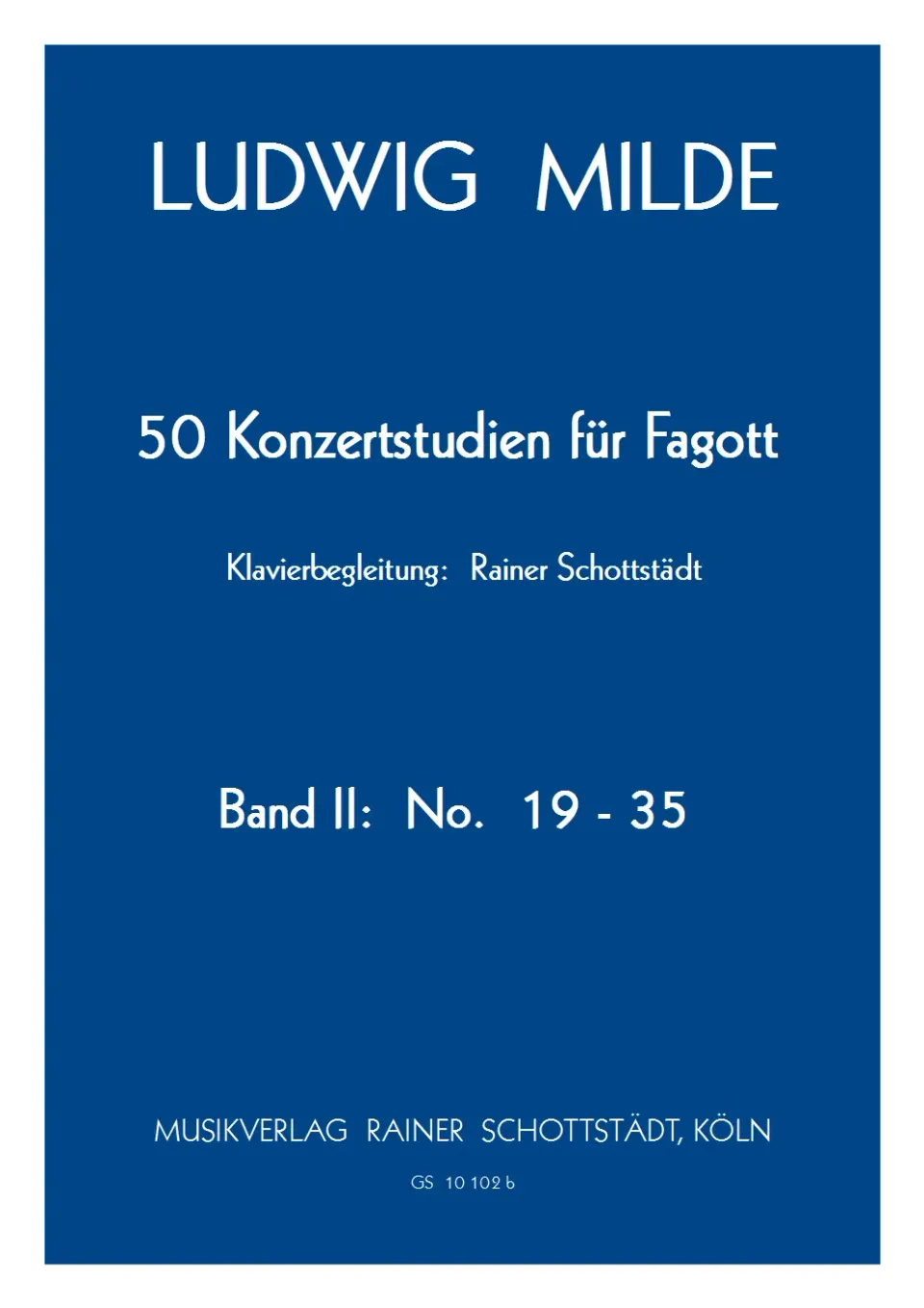 Musikverlag Rainer Schottstädt Klavierbegleitung zu den 50 Konzertstudien op. 26 Band 2 Nr. 19–35