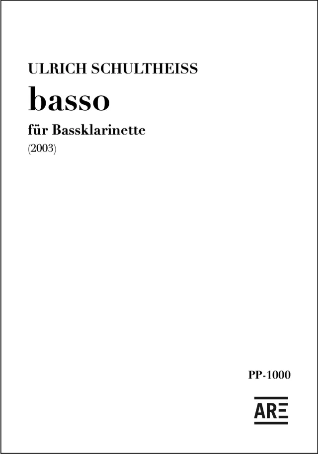 Are Musik Verlag basso Bassklarinette solo Noten