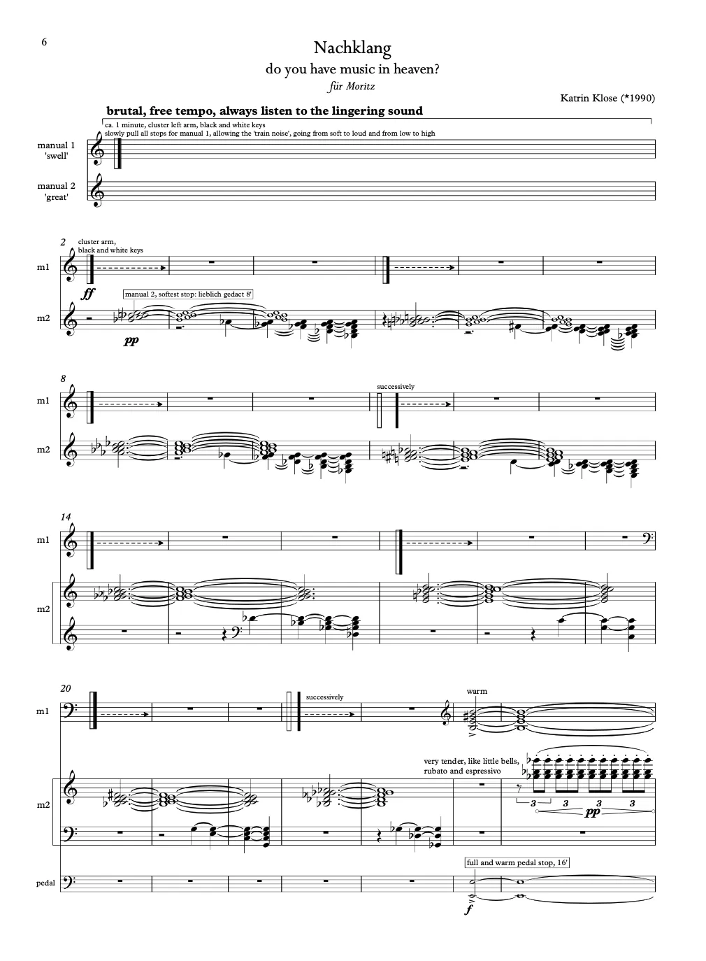 Are Musik Verlag Klose Nachklang Klavier Orgel Noten Are3058