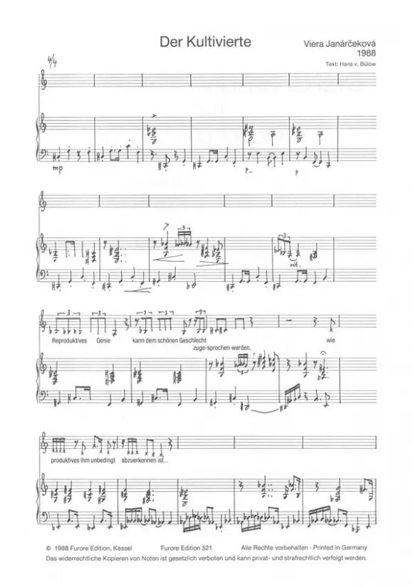 Furore Edition Drei Chansons für Mascha Noten für Singstimme und Klavier