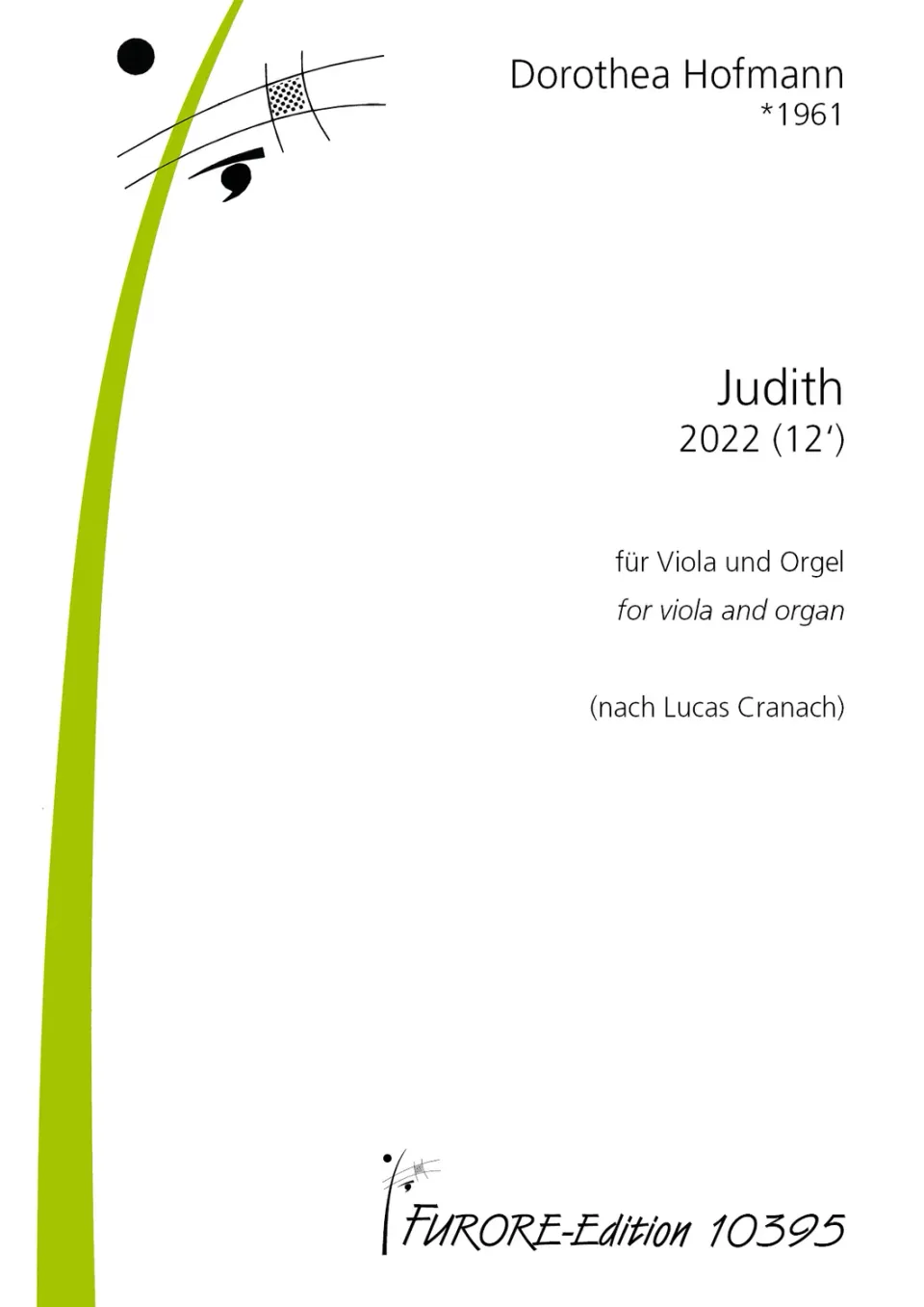 Furore Edition Judith fue 10395 Noten für Viola und Orgel