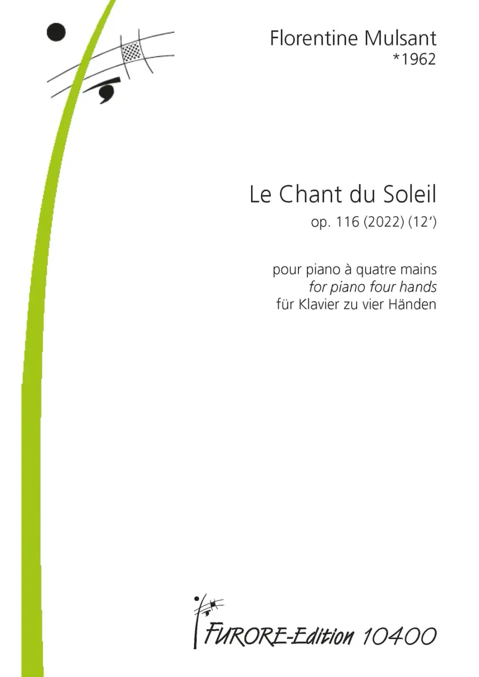Furore Edition Le Chant du Soleil op. 116 Klavier 4-händig