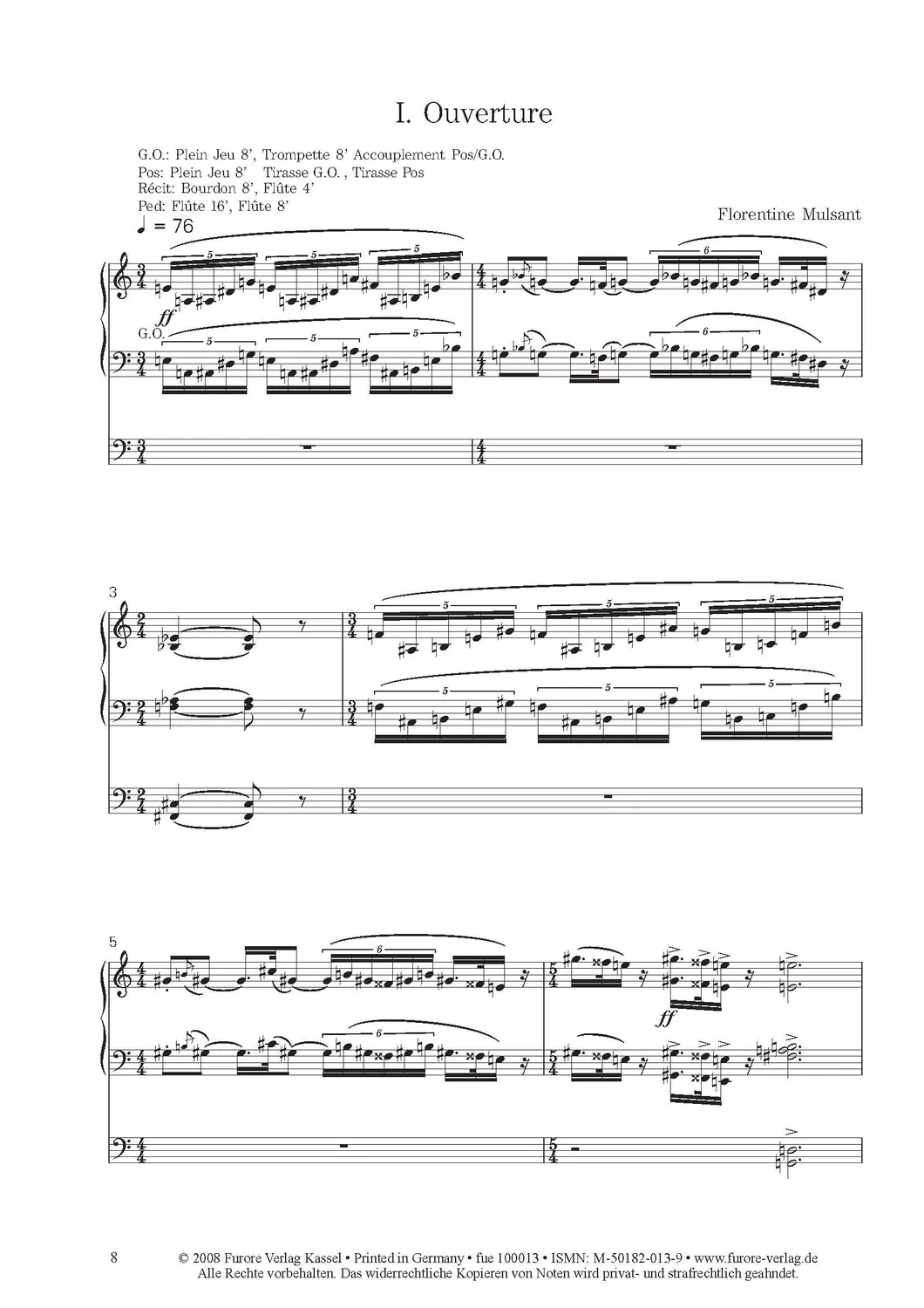 Furore Edition Suite Sacrée pour Orgue op. 31 Partitur