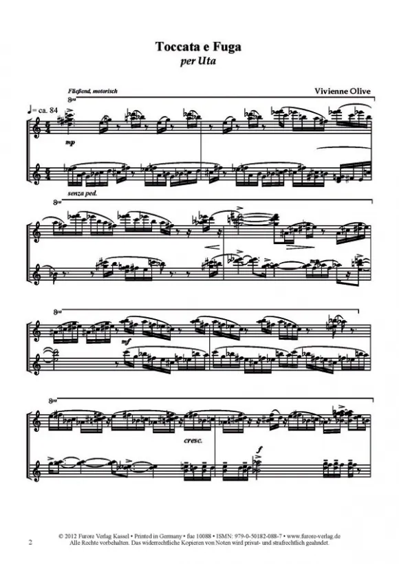 Furore Edition Toccata e Fuga Klaviernoten