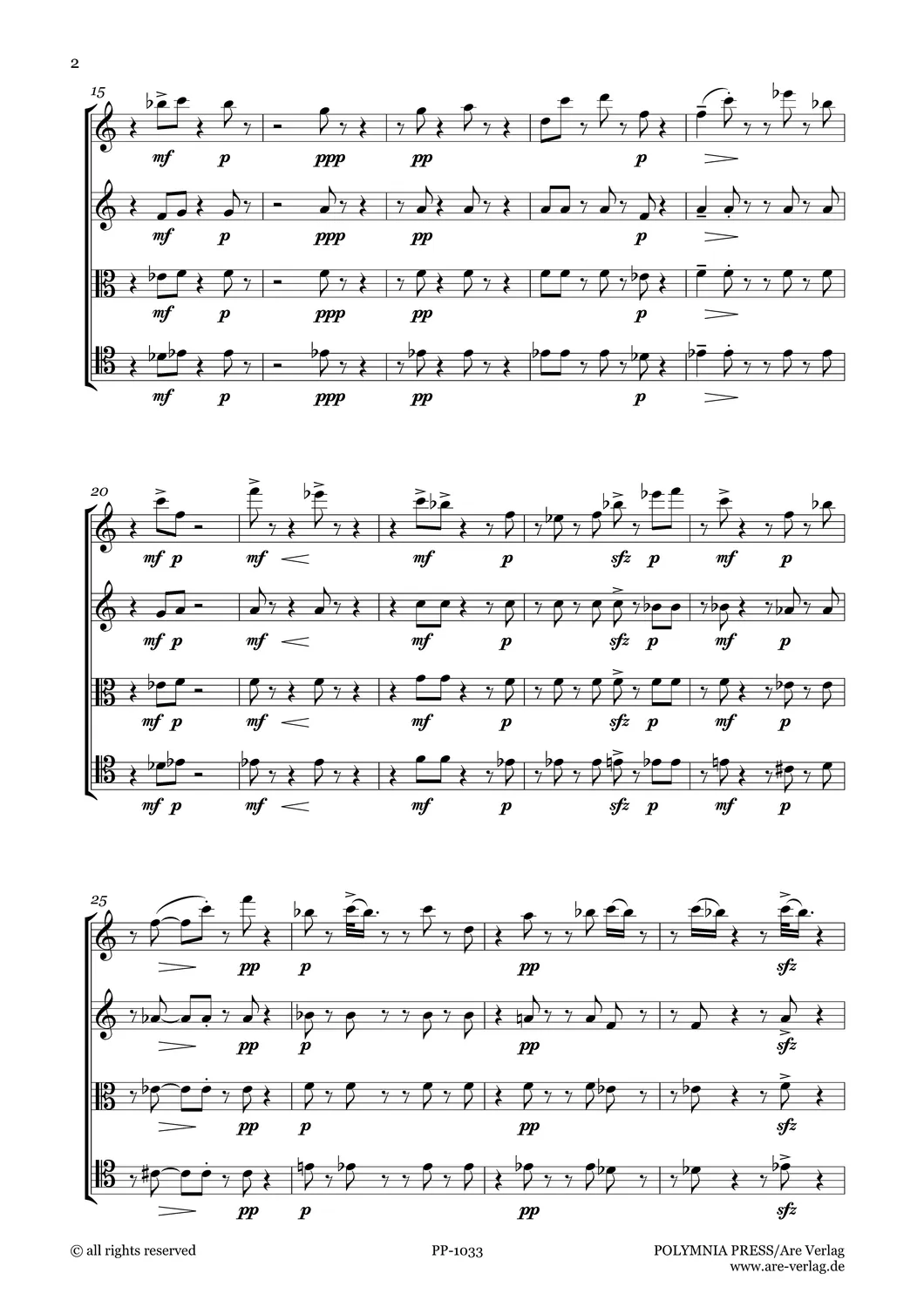 Are Musik Verlag Streichquartett No.3 Noten Schultheiss