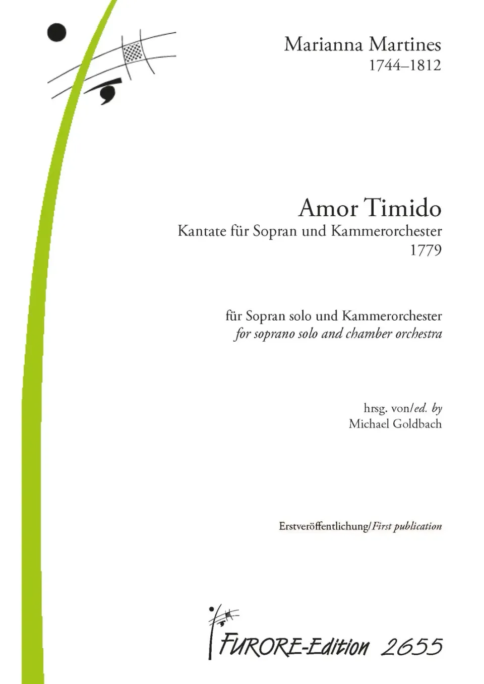 Furore Edition Amor Timido Kantate für Sopran solo und Kammerorchester Noten