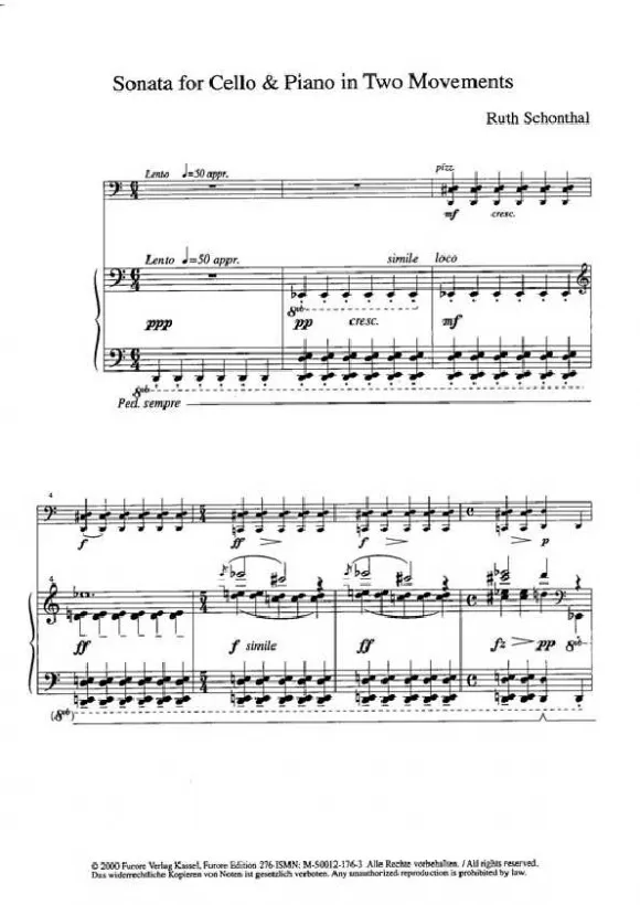 Furore Edition Sonata in two Movements Cello Klavier Noten
