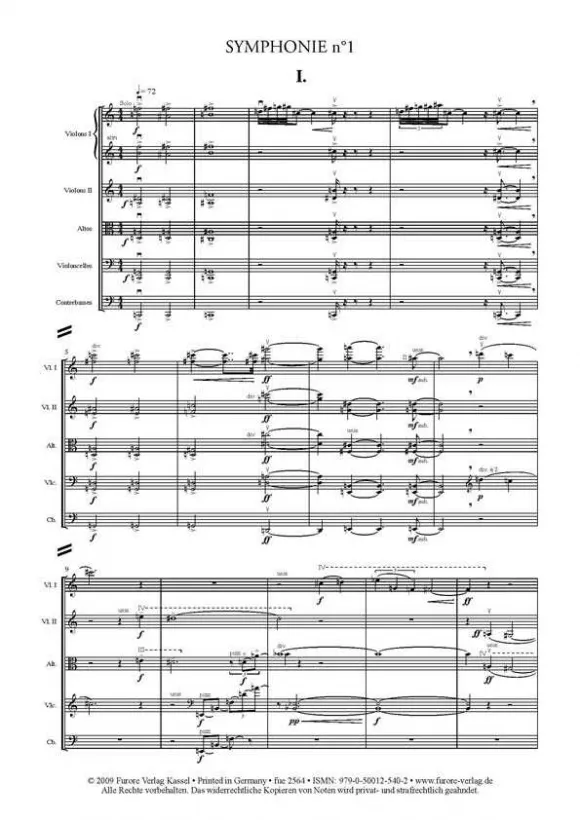 Furore Edition Symphonie Nr. 1 op. 32 Streichorchester