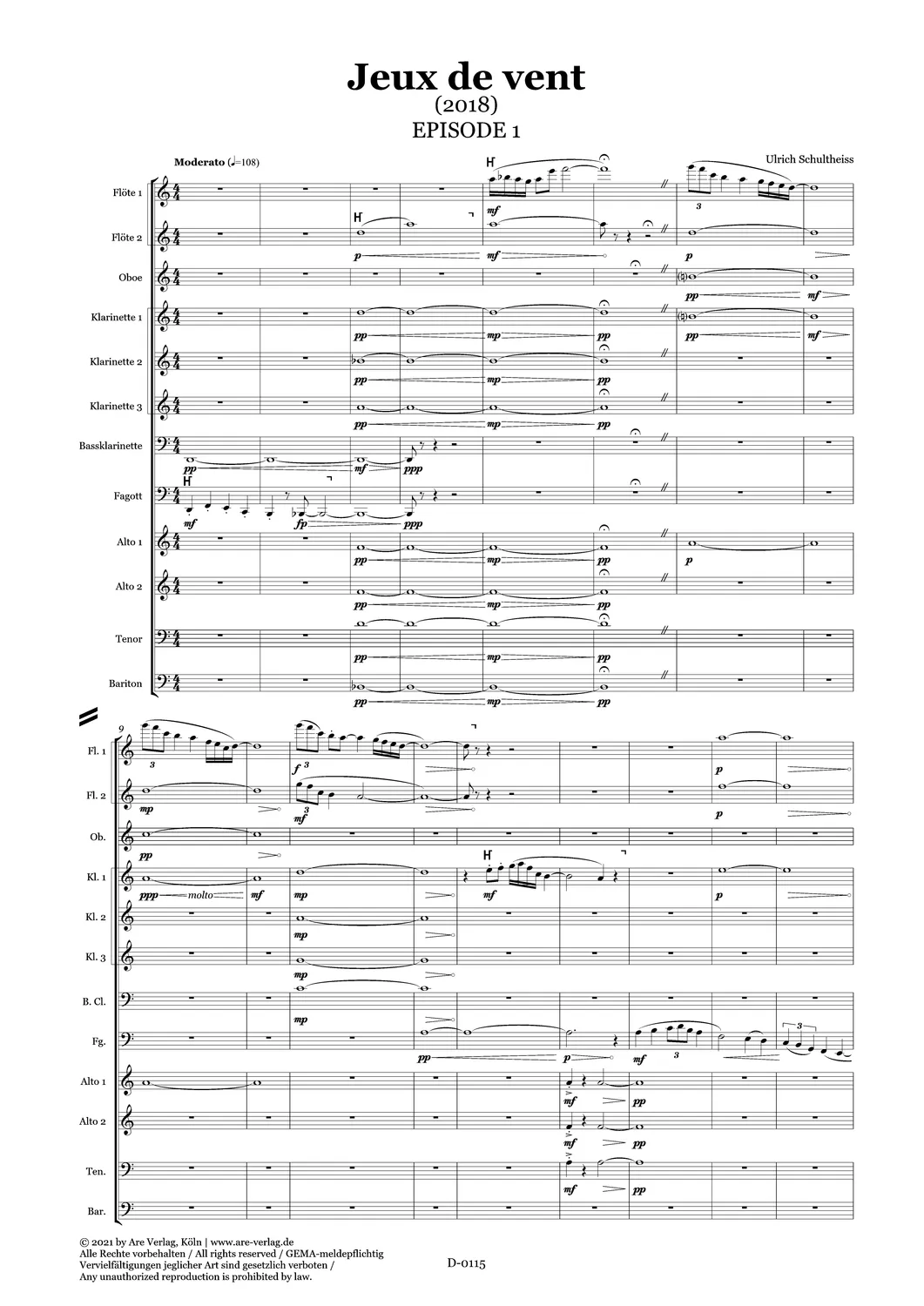 Are Musik Verlag Jeux de vent Bläsernoten 12 Stimmen