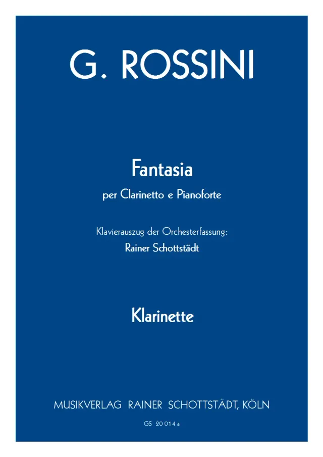 Musikverlag Rainer Schottstädt Fantasia per Clarinetto Noten Klarinette Klavier