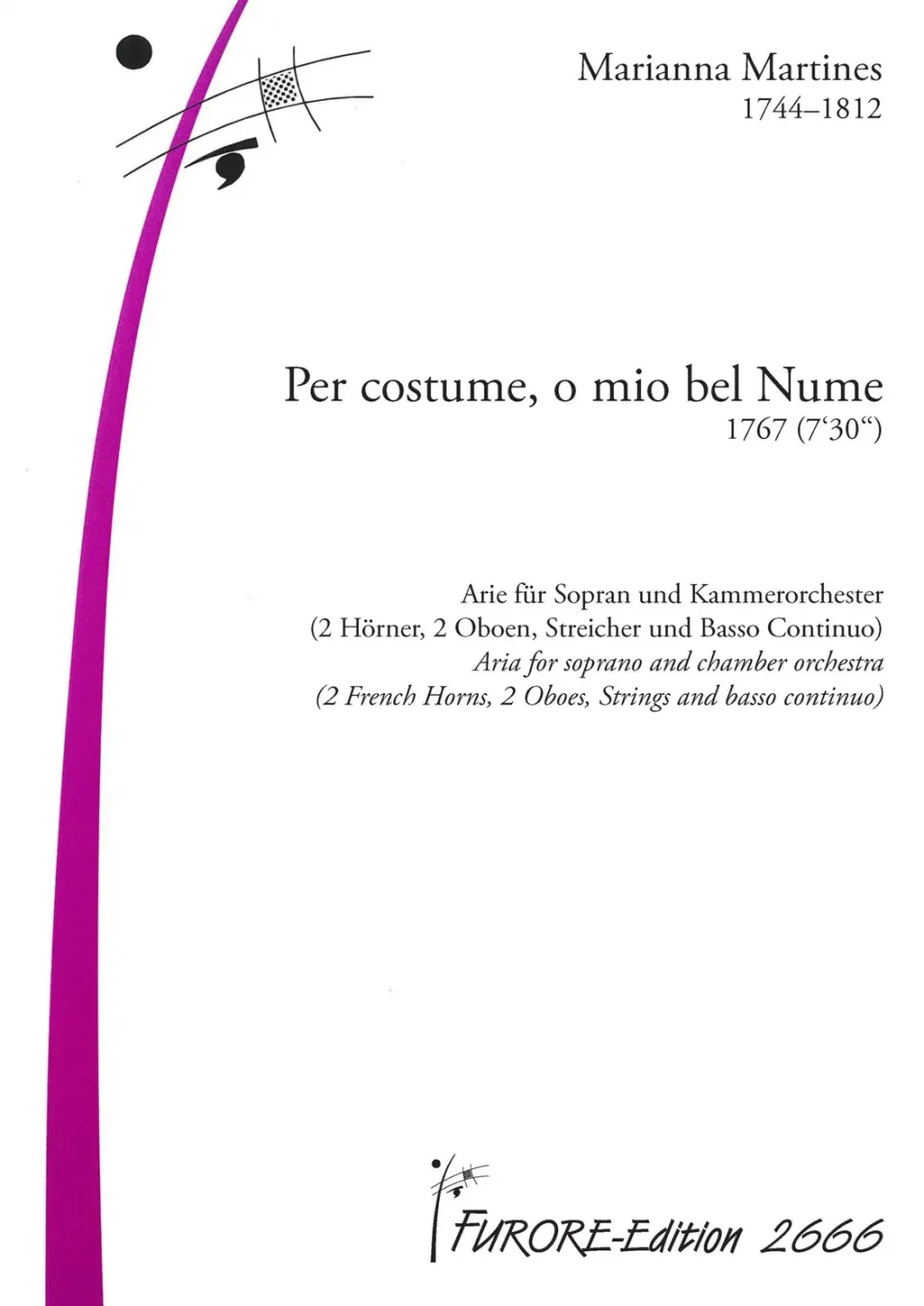 Furore Edition Per costume Arie Sopran Kammerorchester