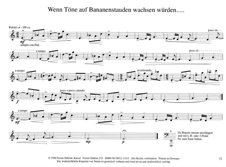 Furore Edition Ton-Zeichen Klaviernoten Partitur