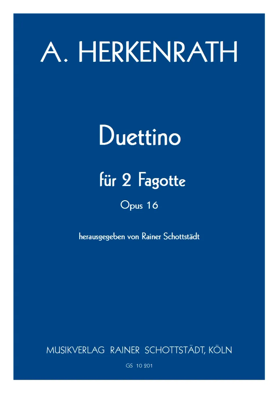 Musikverlag Rainer Schottstädt Duettino op.16 Noten 2 Fagotte