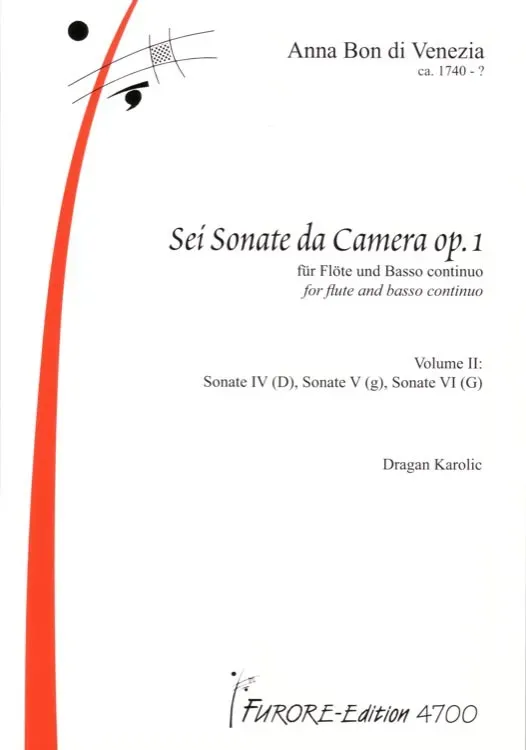 Furore Edition Sonaten für Flöte op.1 Vol.2 Noten Sonate 4-6
