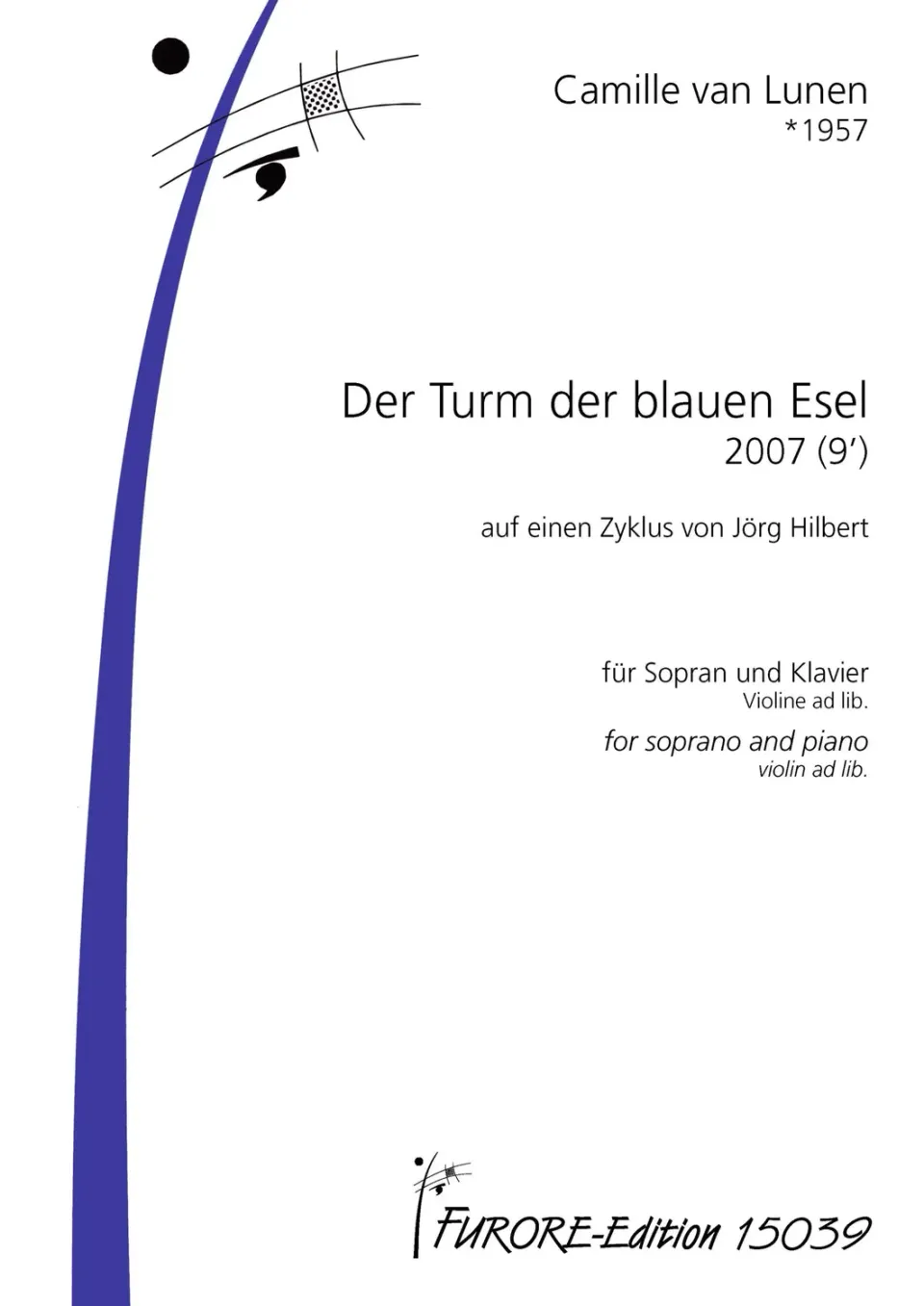 Furore Edition Turm der blauen Esel Sopran Klavier Noten