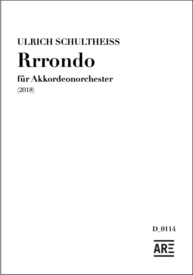 Are Musik Verlag Schultheiss Rrrondo Noten Akkordeonorchester