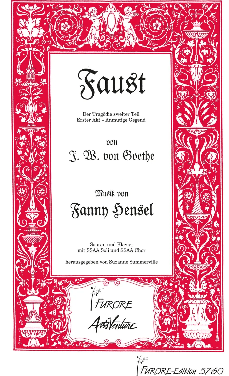 Furore Edition Faust II Kantate Chorpartitur SSAA Klavier
