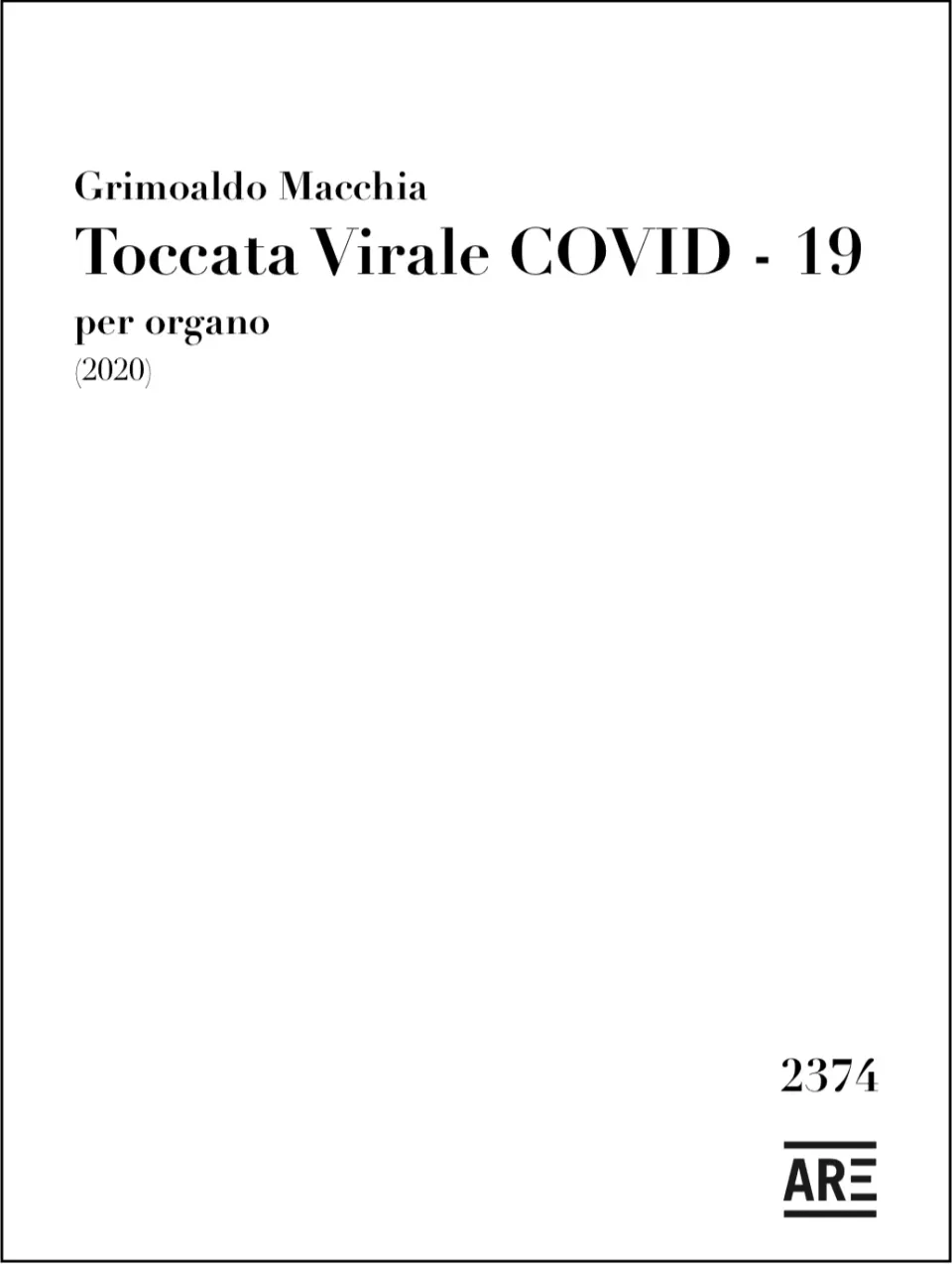 Are Musik Verlag Macchia Toccata virale Orgelnote