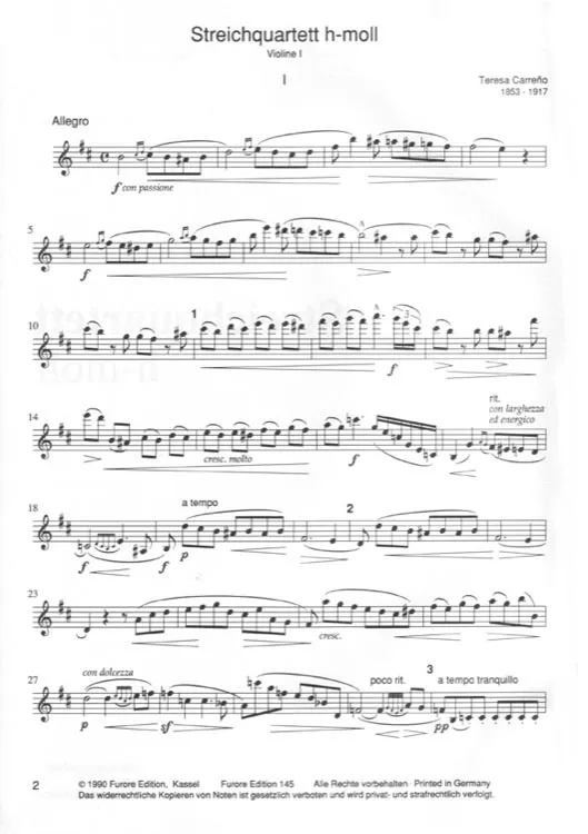 Furore Edition Streichquartett h-moll Partitur Stimmen