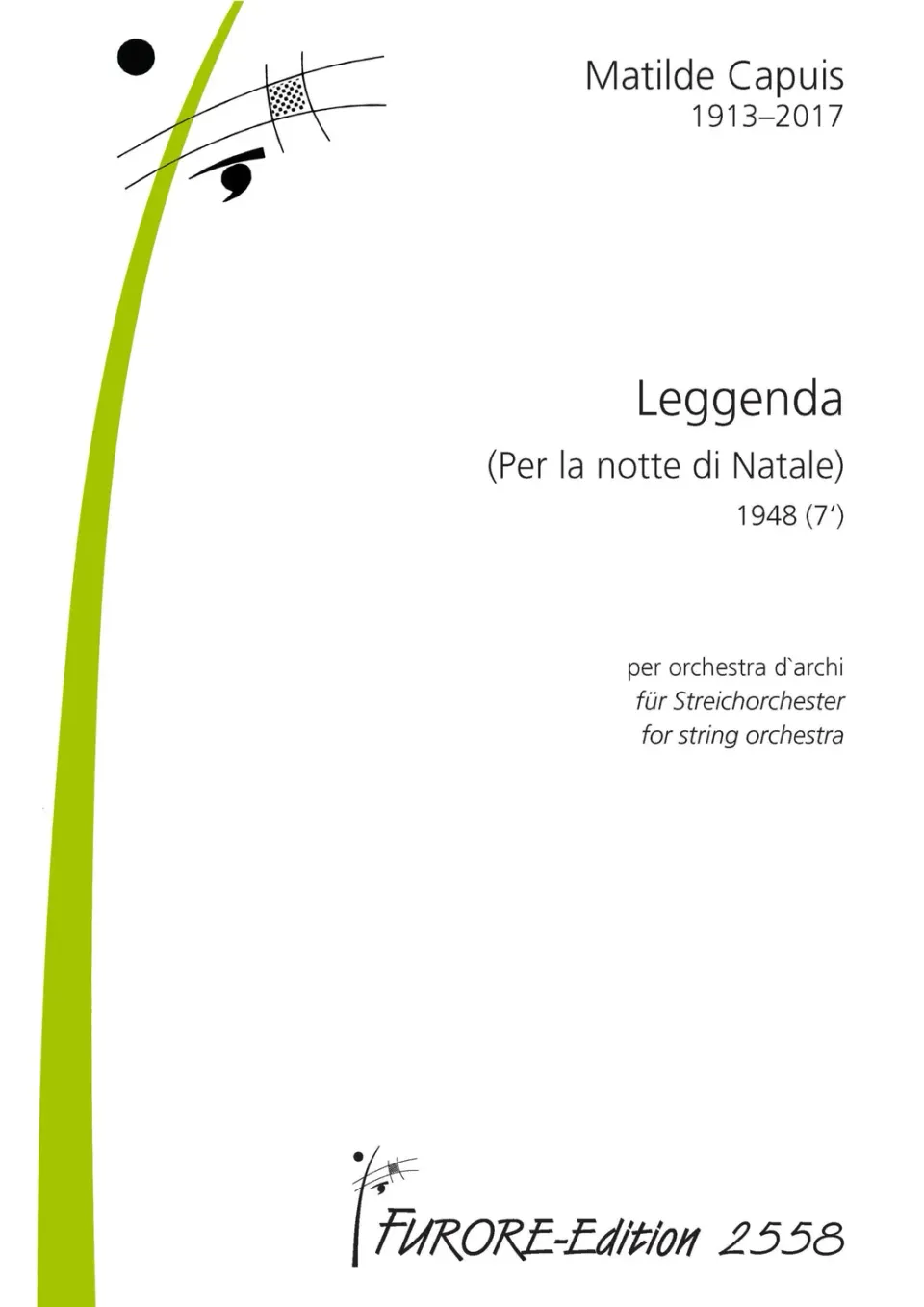 Furore Edition Leggenda Natale Noten Streichorchester 7 Min