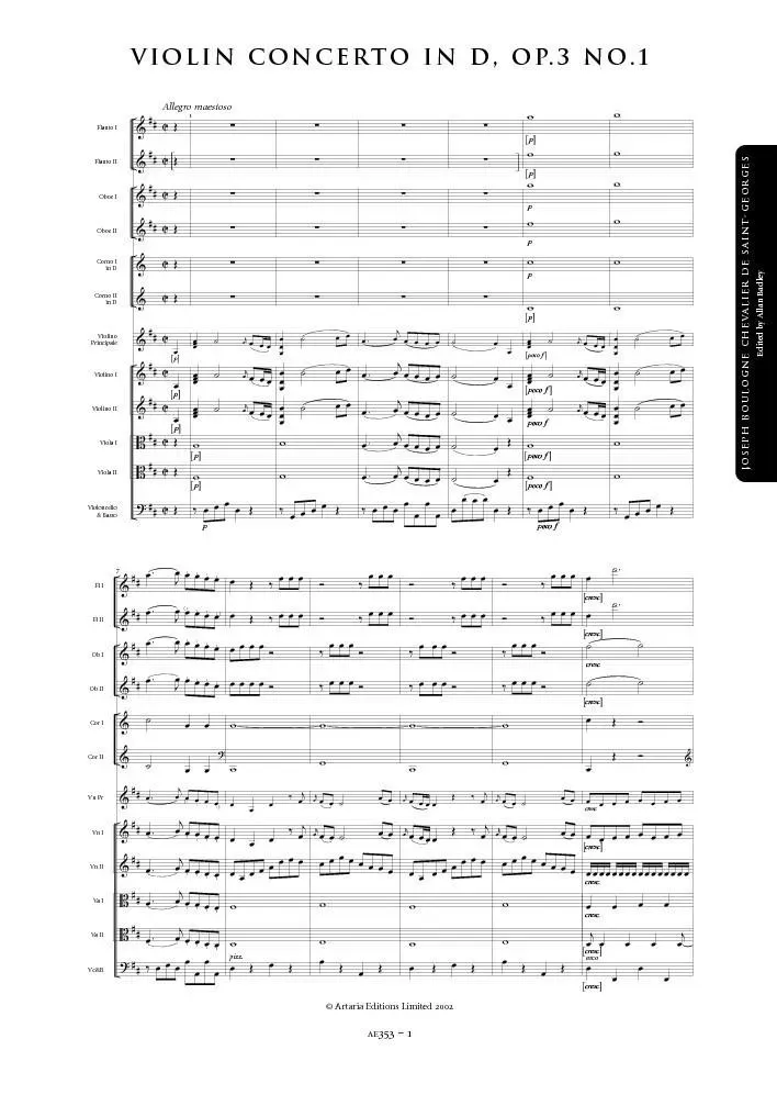 Artaria AE353 Violinkonzert D-Dur Op.3 Nr.1 Noten