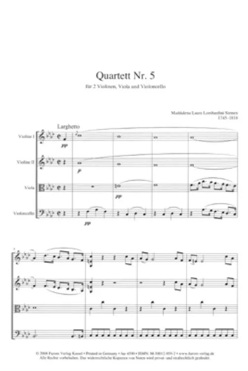 Furore Edition Streichquartett Nr. 5 F Moll Partitur und Stimmen