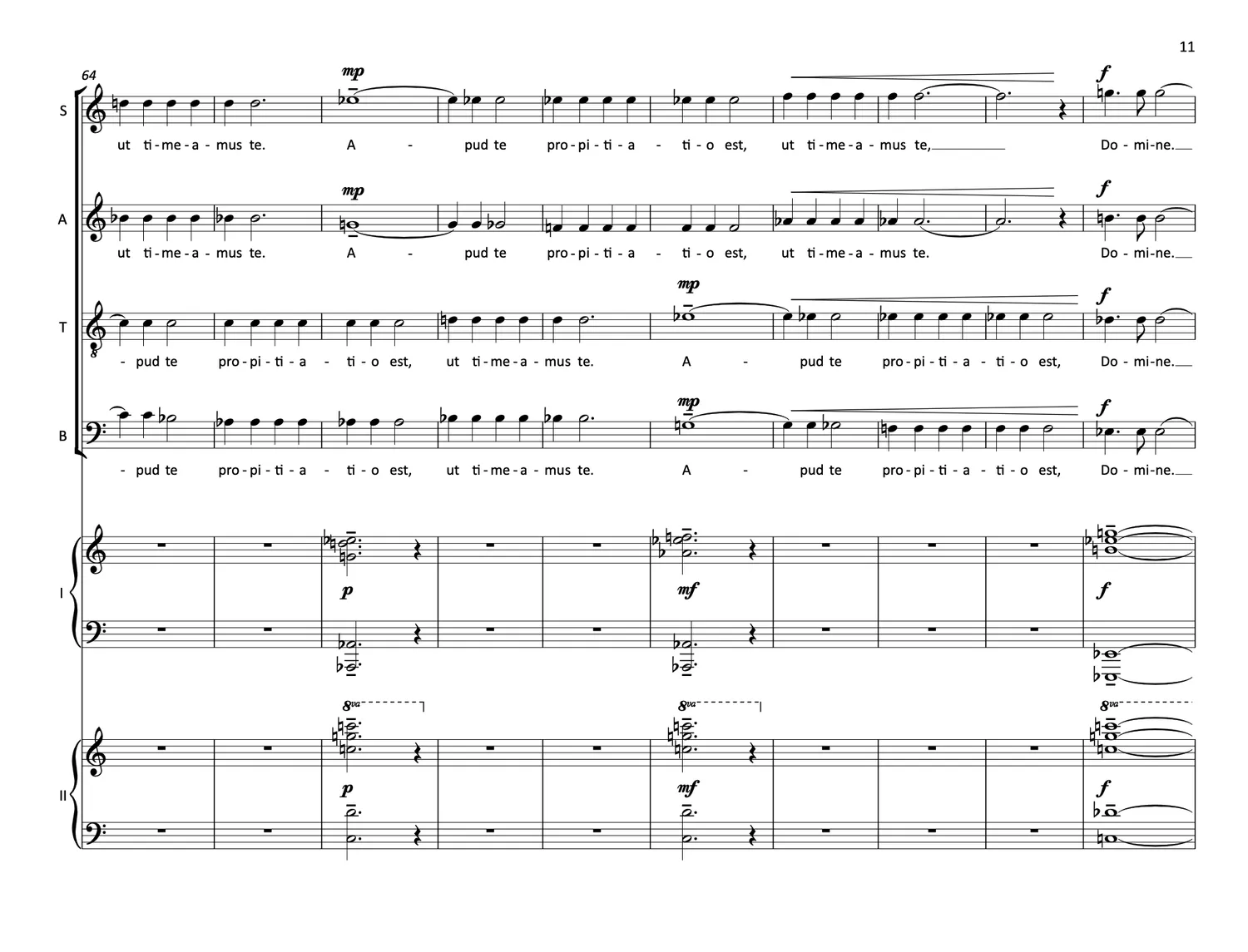Are Musik Verlag Petersen, Birger: de profundis (2021) Partitur Chor und zwei Klaviere