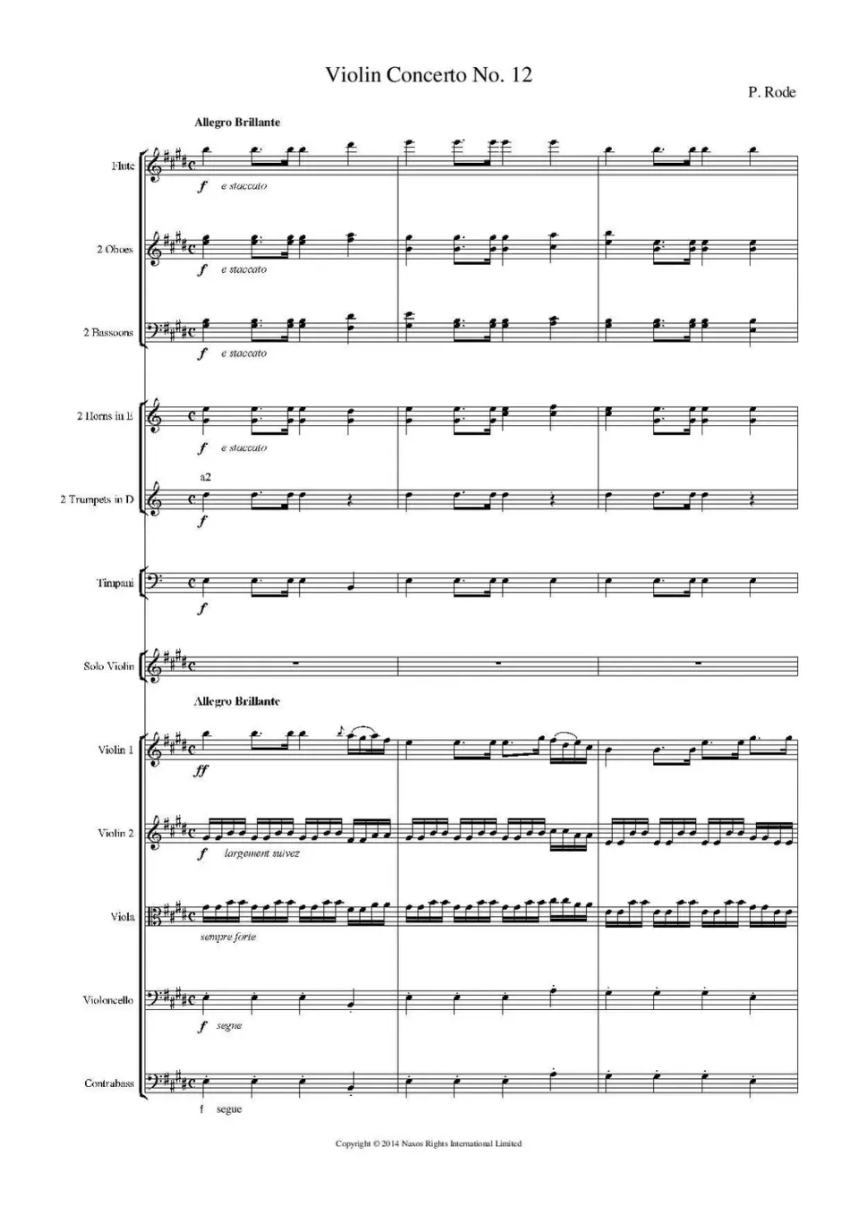 Artaria Rode Violinkonzert Nr.12 E-Dur Op.27 Violin-Partitur