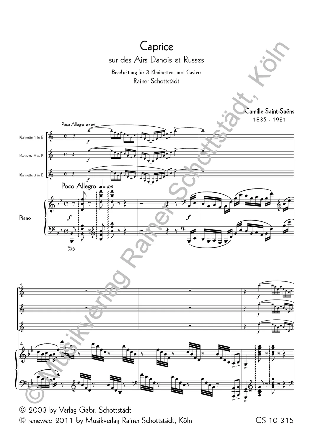 Musikverlag Rainer Schottstädt Caprice op.79 sur des Airs Danois et Russes Noten