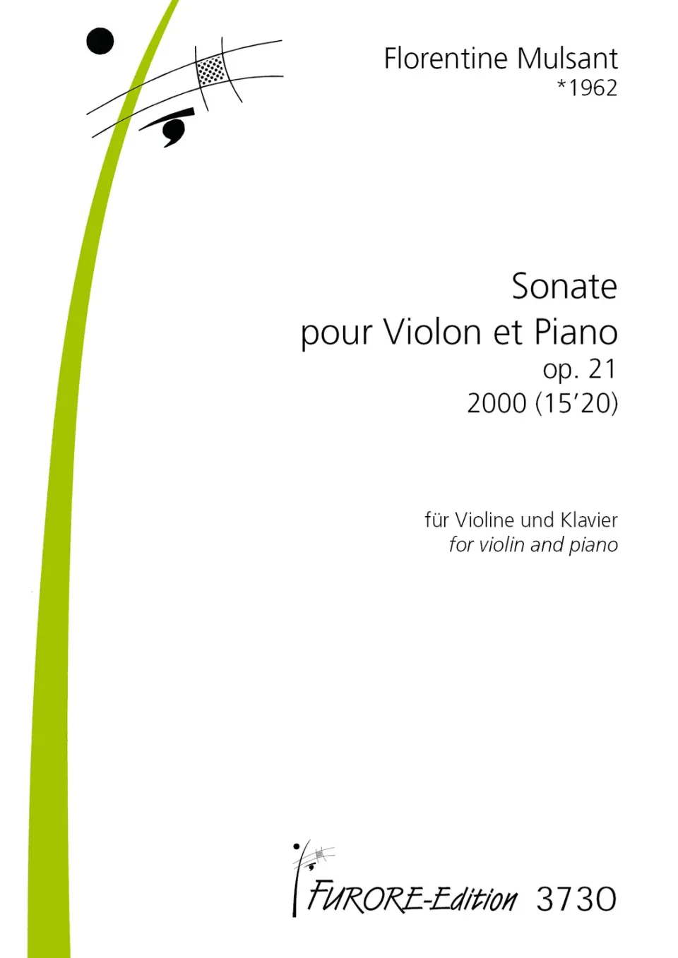 Furore Sonata Violine Klavier Partitur Stimmen Dialog