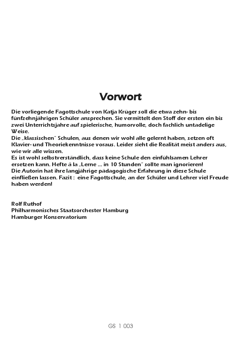 Musikverlag Rainer Schottstädt Die Neue Fagottschule Noten Fagott