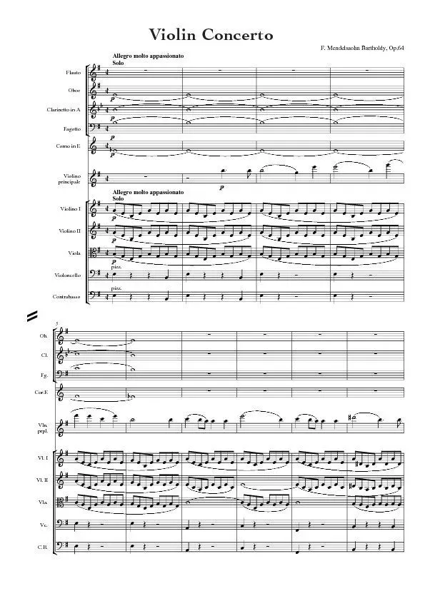 Artaria Mendelssohn Violin Concerto in E minor, Op. 64