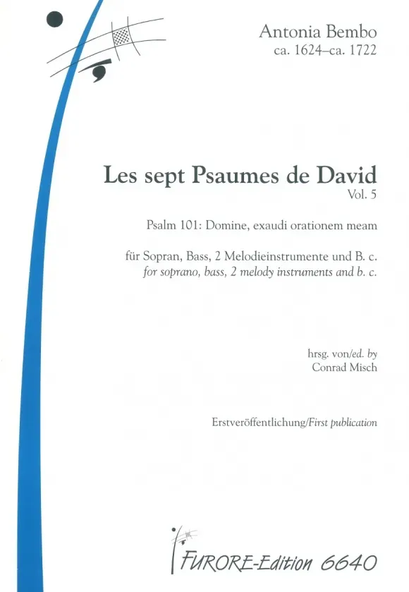 Furore Edition Sept Psaumes Vol.5 Psalm CI Noten S B Continuo