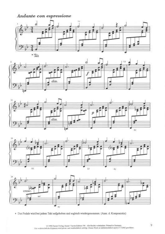 Furore Edition Klavierstücke von F. Hensel Lyrical Piano Pieces Partitur