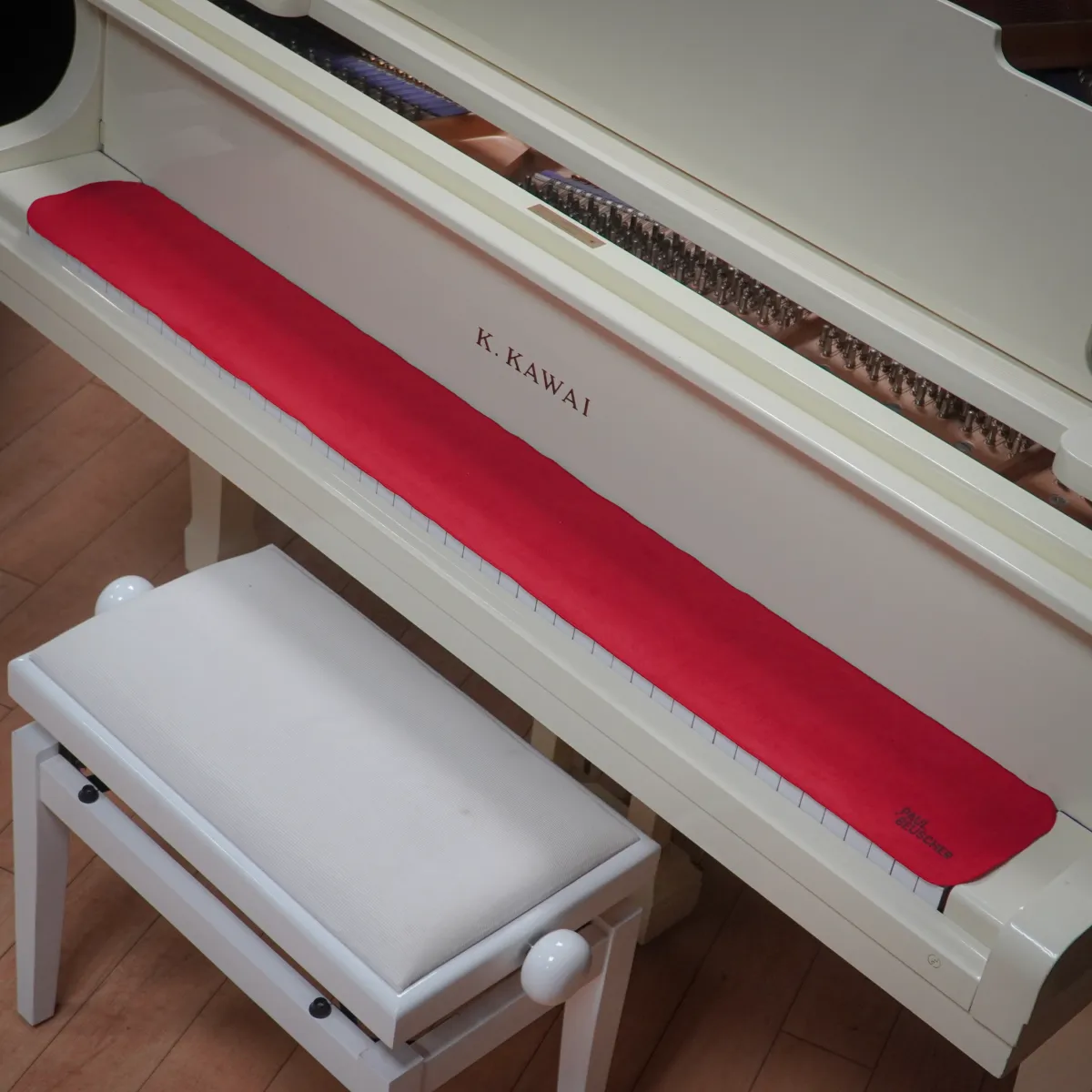 Paul Beuscher Couvre Clavier Klavierabdeckung, rot, Filz